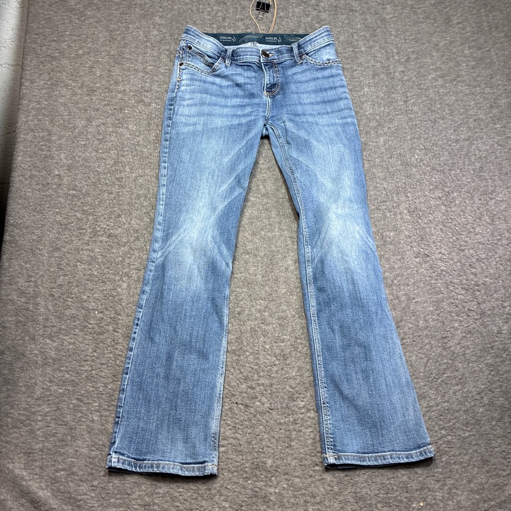 Wrangler Shiloh Riding Jeans Bootcut Womens 7x32 Blue Flex Waistband Embroidered - Picture 2 of 14